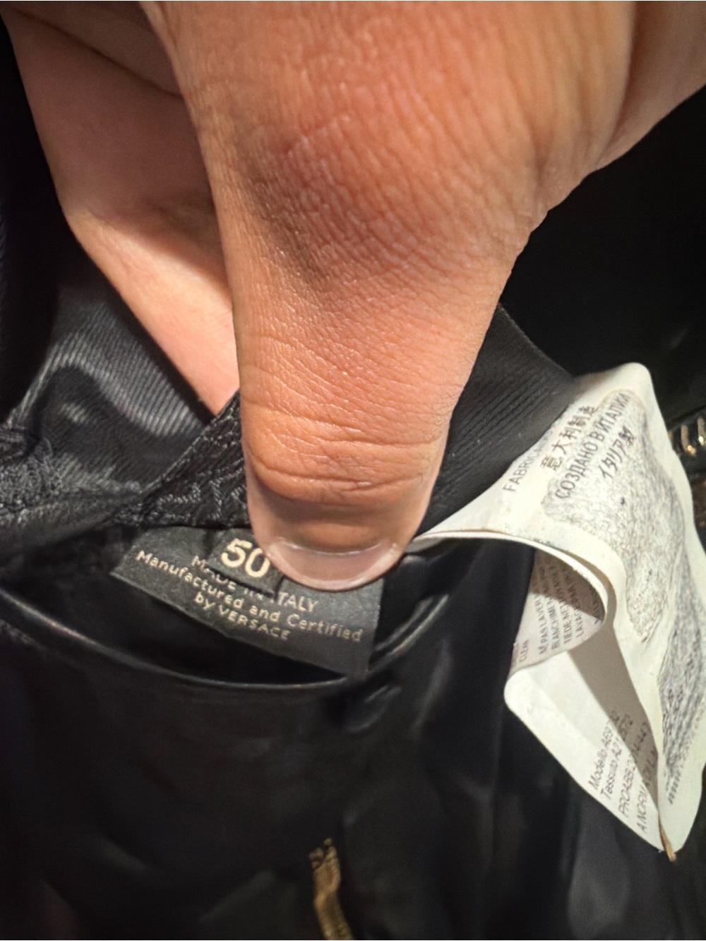 Versace Black Satin-Lined Bomber Jacket
